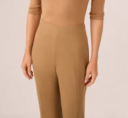 Adrianna Papell Pants & Skirts|Co-Ord Sets*Ponte Knit Pull On Pant With Kick Flare Hem In Rich Camel
