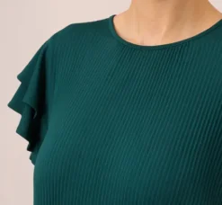 Adrianna Papell Tops & Blouses*Printed Top With Double Ruffle Short Sleeves In