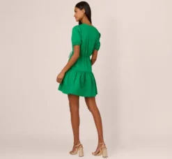 Adrianna Papell Wedding Guest Dresses|Day Dresses*Puff Short Sleeve Dress With Tiered Skirt In