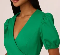 Adrianna Papell Wedding Guest Dresses|Day Dresses*Puff Short Sleeve Dress With Tiered Skirt In