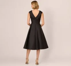 Adrianna Papell Wedding Guest Dresses|Petite-Friendly*Roll Neck Mikado Dress In
