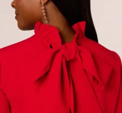 Adrianna Papell Wedding Guest Dresses|Ap Exclusives*Ruffle Mock Neck A Line Shift Dress In
