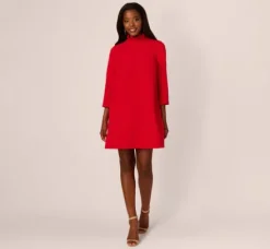 Adrianna Papell Wedding Guest Dresses|Ap Exclusives*Ruffle Mock Neck A Line Shift Dress In