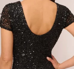 Adrianna Papell Wedding Guest Dresses|Formal Dresses*Scoop Back Sequin Gown In
