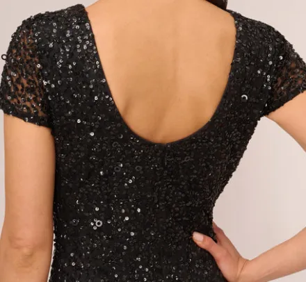 Adrianna Papell Wedding Guest Dresses|Formal Dresses*Scoop Back Sequin Gown In