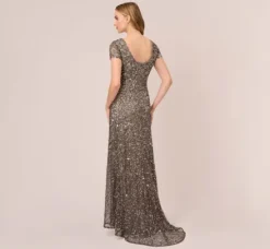 Adrianna Papell Wedding Guest Dresses|Formal Dresses*Scoop Back Sequin Gown In