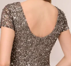 Adrianna Papell Wedding Guest Dresses|Formal Dresses*Scoop Back Sequin Gown In