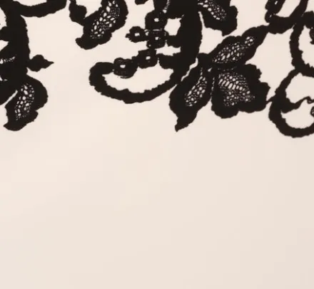 Adrianna Papell Day Dresses|Little White Dresses*Scroll Lace Midi Dress With Three Quarter Sleeves In Ivory Black