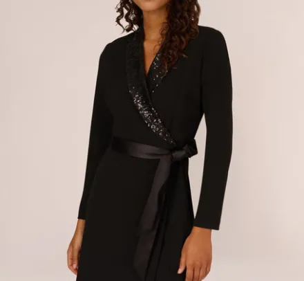 Adrianna Papell Wedding Guest Dresses|Day Dresses*Sequin Collar Tuxedo Dress In