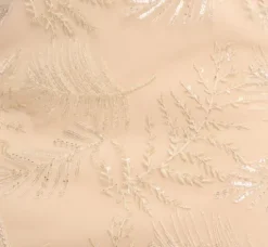 Adrianna Papell Wedding Guest Dresses|Petite-Friendly*Sequined And Embroidered Midi-Length Sheath Cocktail Dress With Feather Trim In