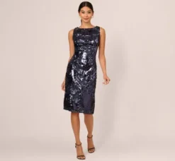 Adrianna Papell Wedding Guest Dresses|Petite-Friendly*Sequin Sheath Dress In