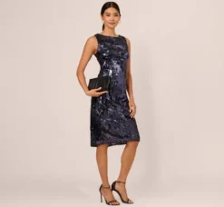 Adrianna Papell Wedding Guest Dresses|Petite-Friendly*Sequin Sheath Dress In