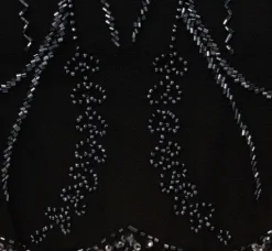 Adrianna Papell Wedding Guest Dresses|Petite-Friendly*Short Sleeve Beaded Cocktail Dress With Popover In Black Gunmetal