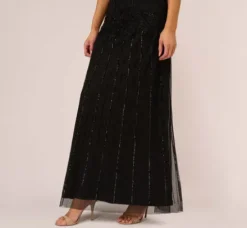 Adrianna Papell Wedding Guest Dresses|Formal Dresses*Short Sleeve Blouson Beaded Gown In