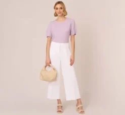 Adrianna Papell Tops & Blouses|Sweaters*Short Sleeve Cable Knit Sweater With Crew Neckline In Orchid Petal