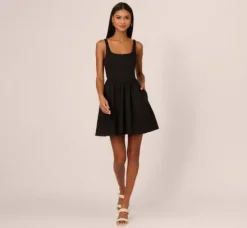 Adrianna Papell Wedding Guest Dresses|Day Dresses*Sleeveless Fit And Flare Dress With Square Neckline In