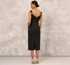 Adrianna Papell Wedding Guest Dresses|Formal Dresses*Sleeveless Mikado Ankle-Length Dress With Pleated Details In