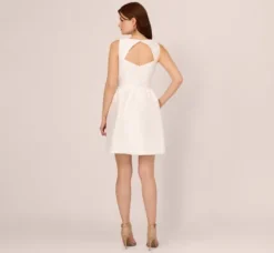 Adrianna Papell Day Dresses|Little White Dresses*Sleeveless Mikado Fit And Flare Dress With Pearl Beaded Trim In