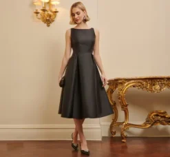 Adrianna Papell Wedding Guest Dresses|Petite-Friendly*Sleeveless Mikado Fit And Flare Midi Dress With V-Back In