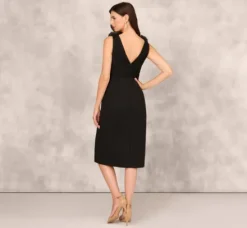Adrianna Papell Wedding Guest Dresses|Petite-Friendly*Sleeveless Sheath Dress With Ruffle Accents In