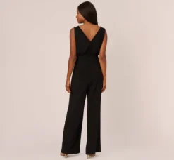 Adrianna Papell Jumpsuits|Ap Exclusives*Sleeveless Smocked Jumpsuit With V-Neckline In