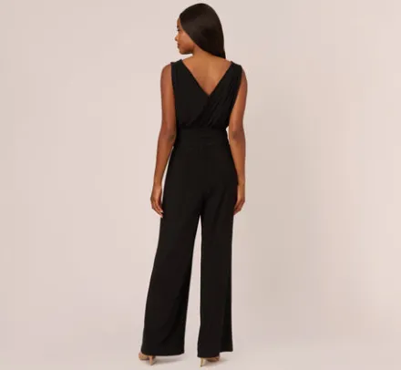 Adrianna Papell Jumpsuits|Ap Exclusives*Sleeveless Smocked Jumpsuit With V-Neckline In
