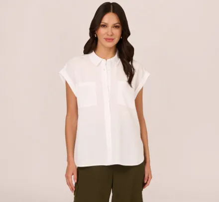 Adrianna Papell Tops & Blouses|Co-Ord Sets*Sleeveless Utility Shirt With Chest Pockets In