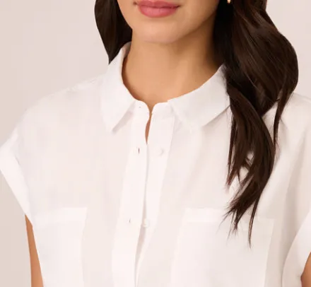 Adrianna Papell Tops & Blouses|Co-Ord Sets*Sleeveless Utility Shirt With Chest Pockets In