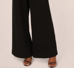 Adrianna Papell Jumpsuits*Sleeveless Wide Leg Jumpsuit With Lace Neckline In