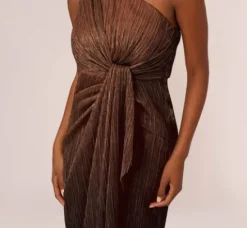 Adrianna Papell Wedding Guest Dresses|Formal Dresses*Stardust Pleated Draped One Shoulder Gown In