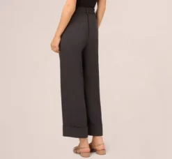 Adrianna Papell Pants & Skirts|Co-Ord Sets*Straight Leg Cuffed Pant With Elastic Back In Heather Steel