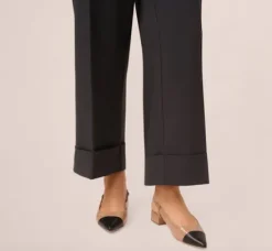 Adrianna Papell Pants & Skirts|Co-Ord Sets*Straight Leg Cuffed Pant With Elastic Back In Heather Steel
