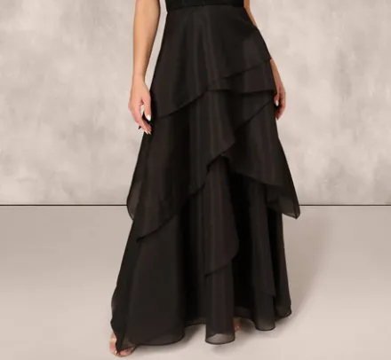 Adrianna Papell Wedding Guest Dresses|Formal Dresses*Strapless Organza Ball Gown With Off The Shoulder Neckline In