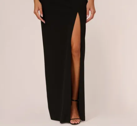 Adrianna Papell Wedding Guest Dresses|Formal Dresses*Stretch Crepe Off The Shoulder Gown With Sequin Bows In