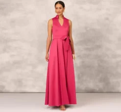 Adrianna Papell Wedding Guest Dresses|Formal Dresses*Stretch Mikado Ball Gown With Self Tie Sash In Faded Azalea