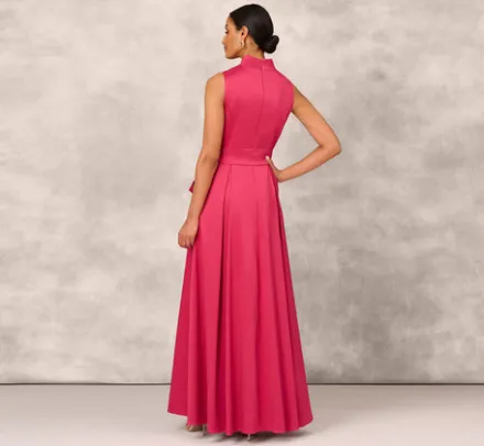 Adrianna Papell Wedding Guest Dresses|Formal Dresses*Stretch Mikado Ball Gown With Self Tie Sash In Faded Azalea