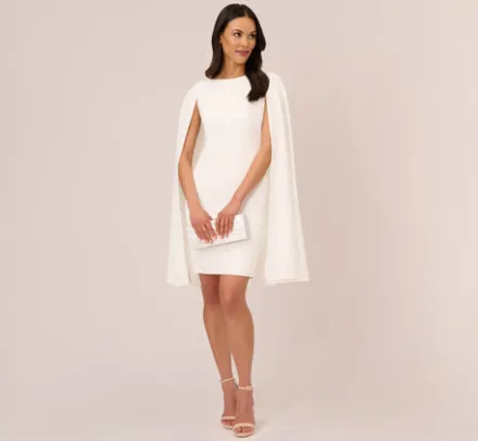 Adrianna Papell Ap Exclusives|Day Dresses*Structured Cape Sheath Dress In