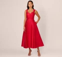 Adrianna Papell Wedding Guest Dresses*Sweetheart Mikado Ankle Dress In
