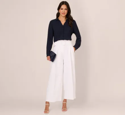 Adrianna Papell Tops & Blouses|Co-Ord Sets*Textured Button Up Top With Long Sleeves In Blue Moon