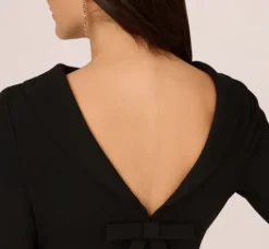 Adrianna Papell Wedding Guest Dresses|Day Dresses*Three Quarter Sleeve Crepe Midi Dress With Rolled Neck In