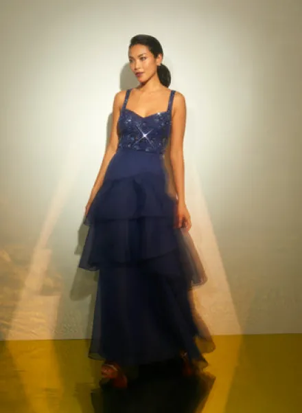 Adrianna Papell Wedding Guest Dresses|Formal Dresses*Tiered Organza Gown With Beaded Bodice In