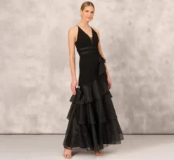 Adrianna Papell Wedding Guest Dresses|Formal Dresses*Tiered Trumpet Dress With Ruffles In