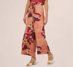 Adrianna Papell Pants & Skirts*Tropical Floral Print Wide Leg Pants With Drawstring Waist In
