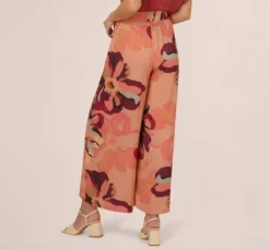 Adrianna Papell Pants & Skirts*Tropical Floral Print Wide Leg Pants With Drawstring Waist In