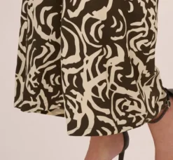 Adrianna Papell Pants & Skirts*Tropical Floral Print Wide Leg Pants With Drawstring Waist In Chocolate Walnut Large Swirl