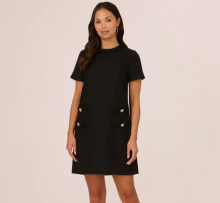 Adrianna Papell Wedding Guest Dresses|Ap Exclusives*Tweed Sheath Dress With Short Sleeves In
