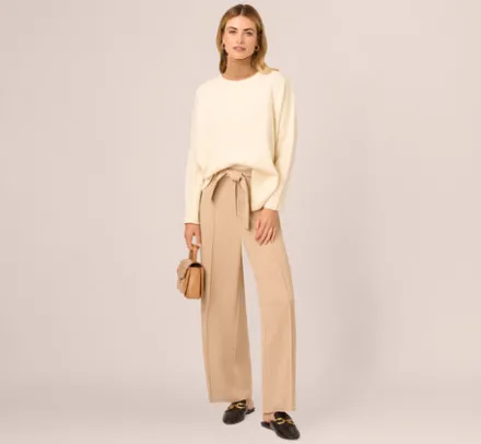 Adrianna Papell Pants & Skirts|Co-Ord Sets*Twill Zip Fly Belted Wide Leg Pant In