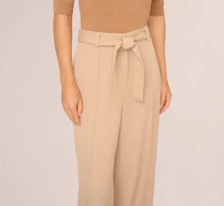 Adrianna Papell Pants & Skirts|Co-Ord Sets*Twill Zip Fly Belted Wide Leg Pant In