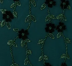 Adrianna Papell Wedding Guest Dresses|Formal Dresses*Velvet Floral Beaded Gown With Sheer Tank Straps In Gem Green
