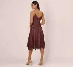 Adrianna Papell Wedding Guest Dresses|Ap Exclusives*Vintage Beaded Midi Fairy Dress With Sharkbite Hem In